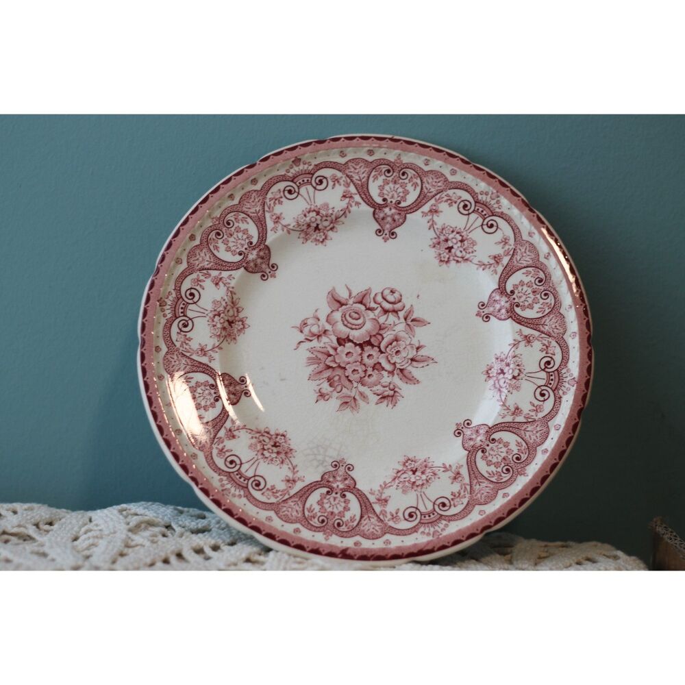 Swinnertons Stafforshire England Pink Red Kent 8" Salad Plate